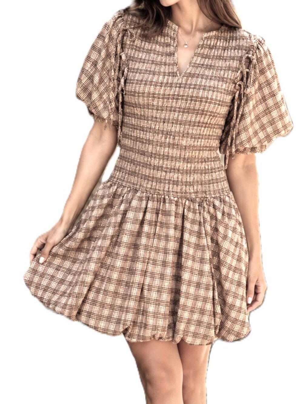 Gianni Bini GB Girls Plaid Bubble Hem Mini Dress - NWT